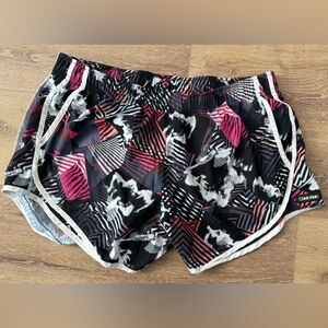 Calvin Klein Women's Geometric Black and Pink Athletic Shorts